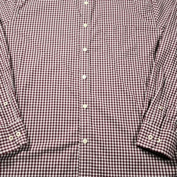 Untuckit Long Sleeve Button Up Shirt Mens XL Red White Check Gingham - Picture 3 of 10